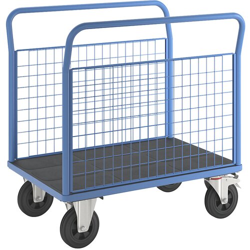 eurokraft pro ploski voziček, z 2 mrežastima stranicama, dxš 1050 x 700 mm, kolesa iz polne gume Cene