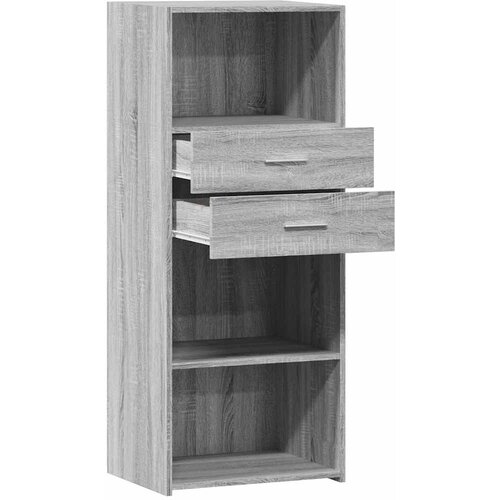  Visoka komoda siva boja hrasta 50x42,5x124 cm konstruirano drvo Slike