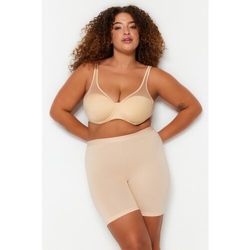 Trendyol Curve Plus Size Leggings - Beige - High Waist Cijene