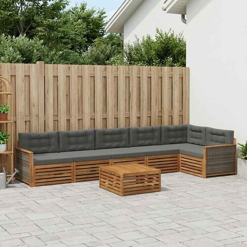  Set vanjskih sofa 7 kom. Prirodna i antracit Cene