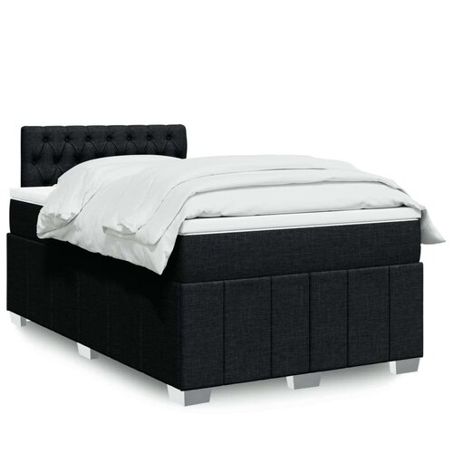 vidaXL Box spring postelja z vzmetnico črna 120x190 cm blago Cene