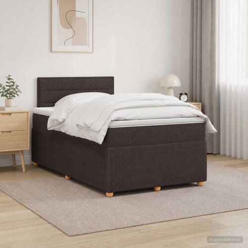  Boxspring krevet s madracem Tamno smeđa 120 x 200 cm Tkanina Slike