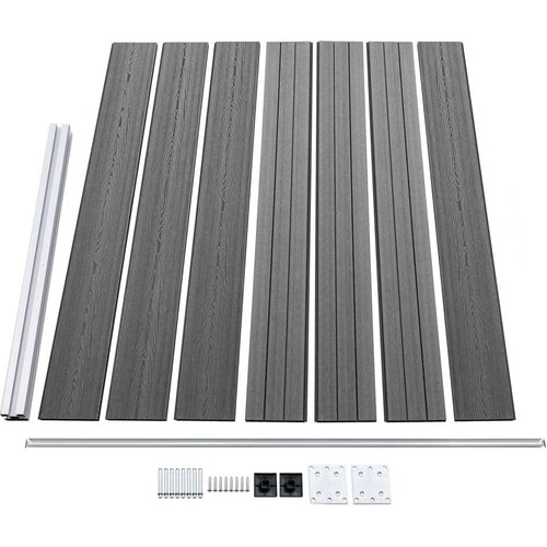 VidaXL set panela za ogradu WPC 353 x 146 cm sivi Slike
