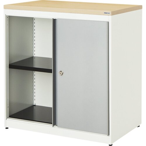 mauser Omara z drsnimi vrati, VxŠxG 830 x 800 x 432 mm, plošča iz umetne mase, 1 polica, čista bela / aluminijasto siva / javor Cene