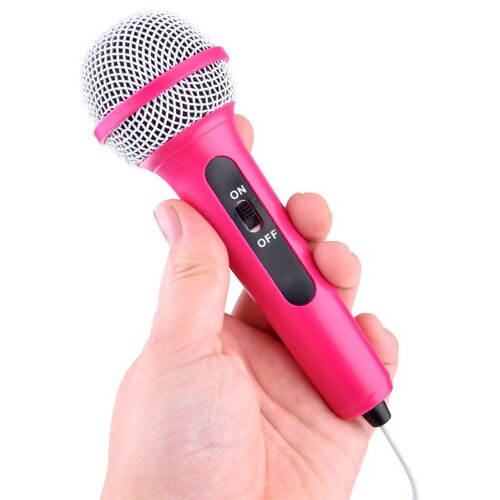  Disko zvučnik s mikrofonom za karaoke rozi Slike