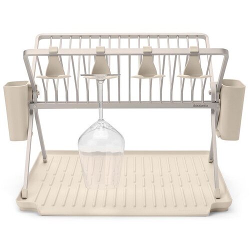 Brabantia Bež metalni dvoetažan ocjeđivač za posuđe 42x51 cm &ndash; Cijene