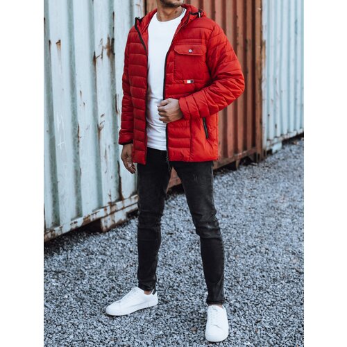 DStreet Men's red quilted jacket with hood Cijene