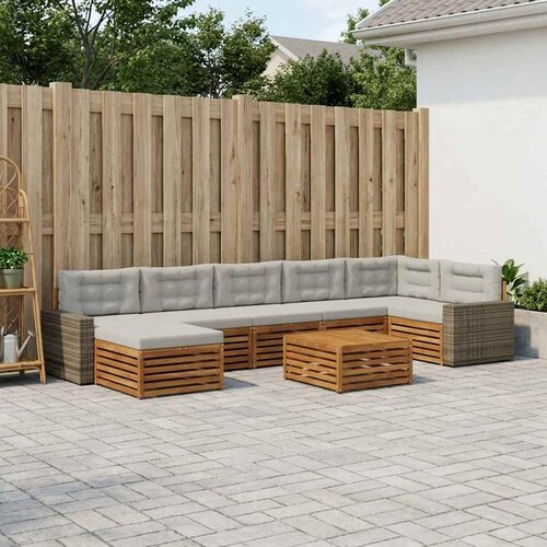  Set vanjskih sofa 8 kom. Prirodna i svjetlosiva Cijene