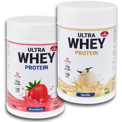 Olympic Whey Protein Ultra, Vanila i Jagoda, 750 g, 2 komada Slike