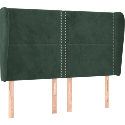 Maison Chic Posteljno vzglavje - Vzglavna omarica - Nočna omarica z u&amp;scaron;esi temno zeleno 147x23x118/128 cm žamet, (21708869) Slike