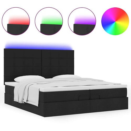 VidaXL Otomanski okvir kreveta s madracima crni 200x200cm od tkanine Slike