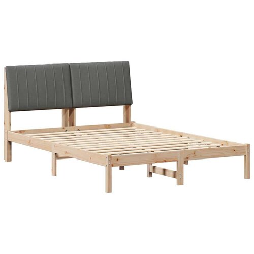  Okvir za krevet s uzglavljem Smeđa 135 x 190 cm tkanina Slike