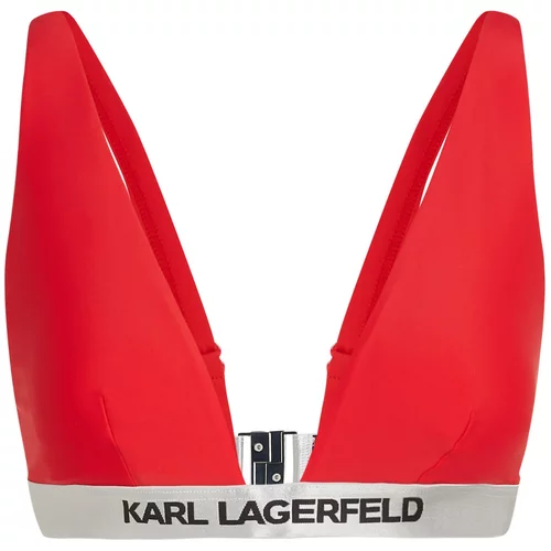 Karl Lagerfeld Bikini gornji dio svijetlosiva / crvena / crna