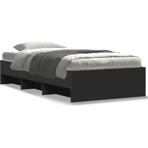 VidaXL Okvir za krevet crni 75 x 190 cm od konstruiranog drva Slike