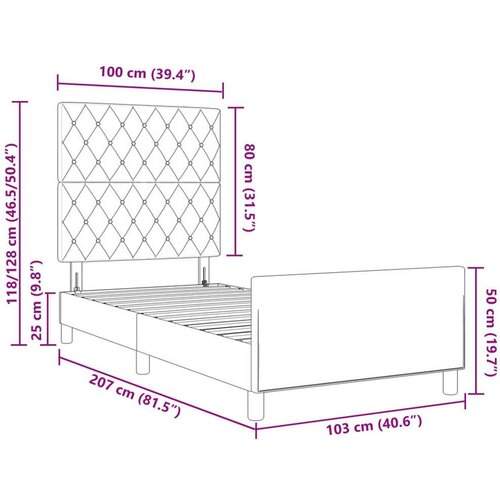 vidaXL Postelja Roza 100x200 cm Žamet, (22049555) Cene