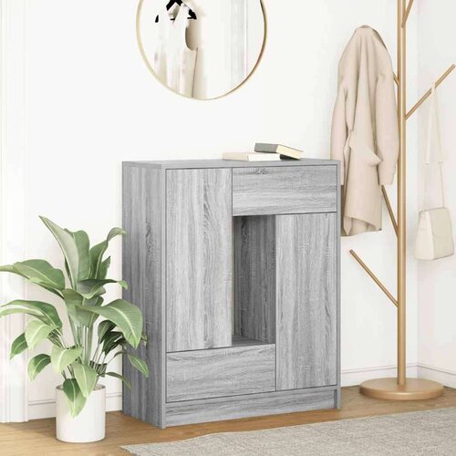  Komoda s predali in vrati, siva sonoma, 73x31x90 cm Cene