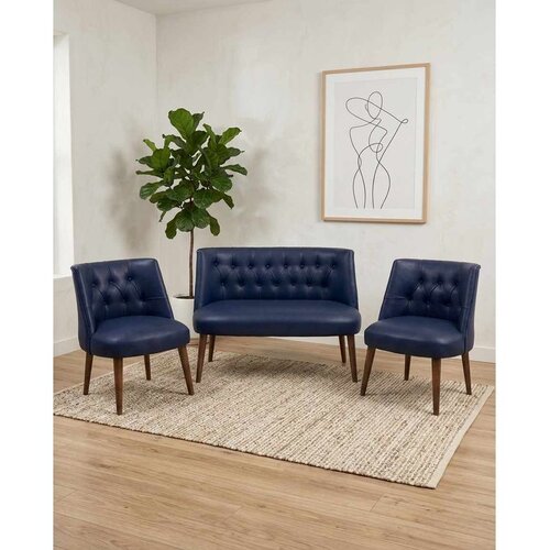 Atelier Del Sofa Az-Tkmln-01-Cvz set od 2 fotelje i dvoseda, tamnoplava Cene