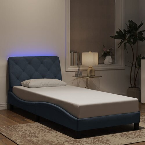  Okvir kreveta s LED-om bez madraca tamnosivi 90 x 190 cm bar&scaron;unasti Cijene