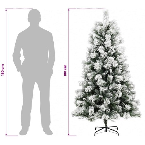  Umjetno božićno drvce s nogom 180 cm PVC i metal Slike
