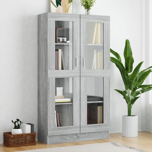 VidaXL Vitrina siva boja hrasta sonome 82,5 x 30,5 x 150 cm drvena Slike