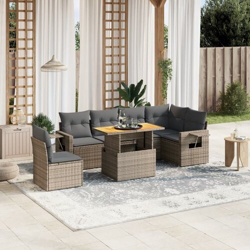  7-dijelni set vrtnih sofa sivi od poliratana Cijene
