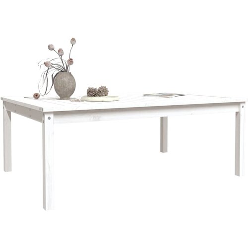  Vrtni stol bijeli 121x82,5x45 cm od masivne borovine Slike