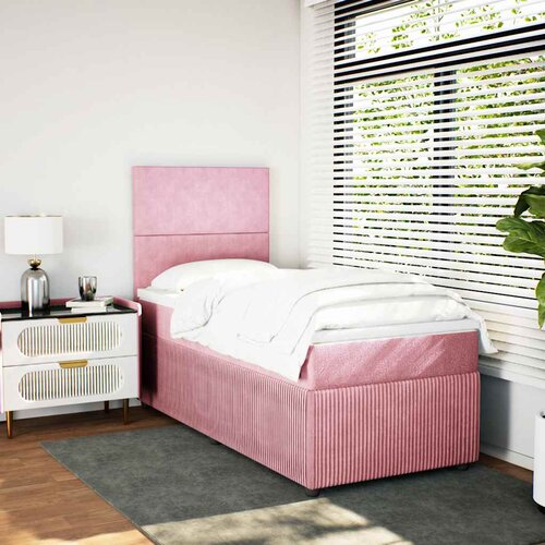 Box spring krevet s madracem ružičasti 90x190 cm baršunasti Cene