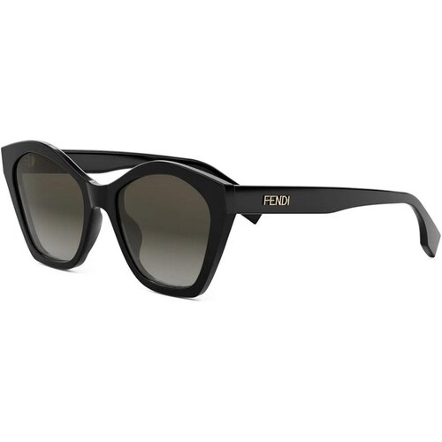 Fendi Lettering Black Geometric Sunglasses ONE SIZE (54) Črna/Rjava Slike