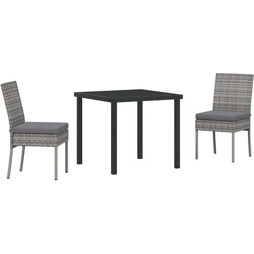  Vrtni set za objed 3 pcs Siva Čelik s prahom premazan Slike