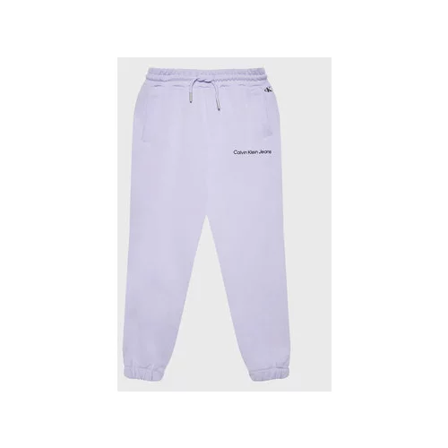 Calvin Klein Jeans Spodnji del trenirke Logo IG0IG01509 Vijolična Relaxed Fit