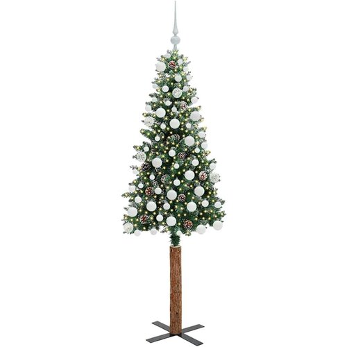 VidaXL Mr&amp;scaron;avo božićno drvce s 300 LED svjetlima Zelena i bijela 180 cm Slike