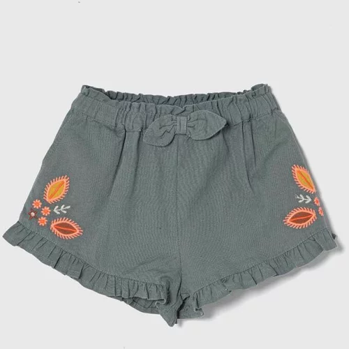 Zippy Kratke hlače s lanom za bebe boja: zelena, s aplikacijom