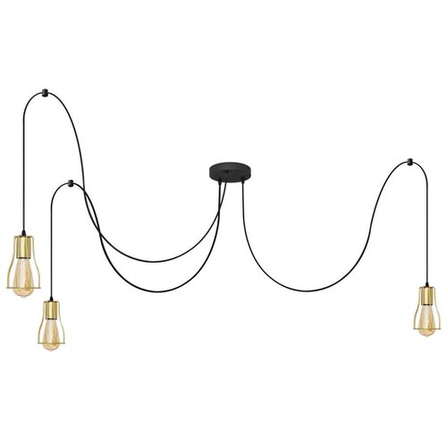  Visilica na sajli TUBE 3xE27/10W/230V pauk crna/zlatna Cene