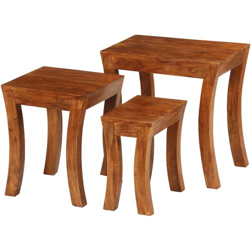  Set uklapajućih stolića 3 kom 50x35x50 cm smeđi drvo bagrema Cene