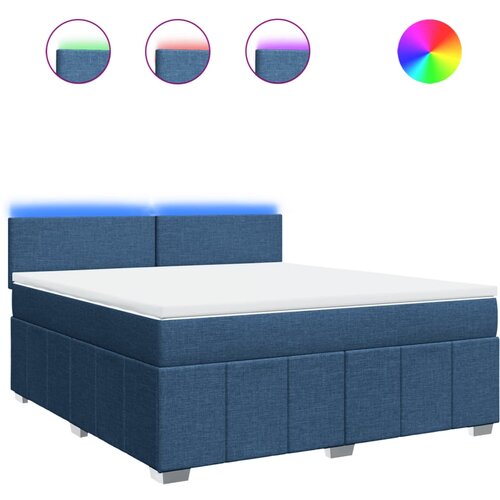 Maison Chic Box spring postelja - Vzmetna postelja z vzmetnico modra 180x200 cm blago SL10789, (21883525) Cene