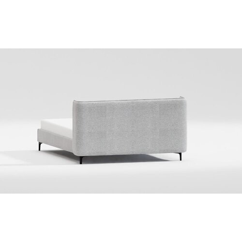 Ropez siva oblazinjena postelja z letvenim dnom 90x200 cm basti &amp;ndash; Slike