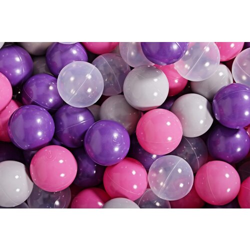 MeowBaby Set plastičnih žogic, 7 cm, 300 kos: Vijolična/Svetlo roza/Siva/Prozorna, (21333600) Slike