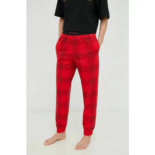 Calvin Klein Underwear Homewear hlače za žene, boja: crvena