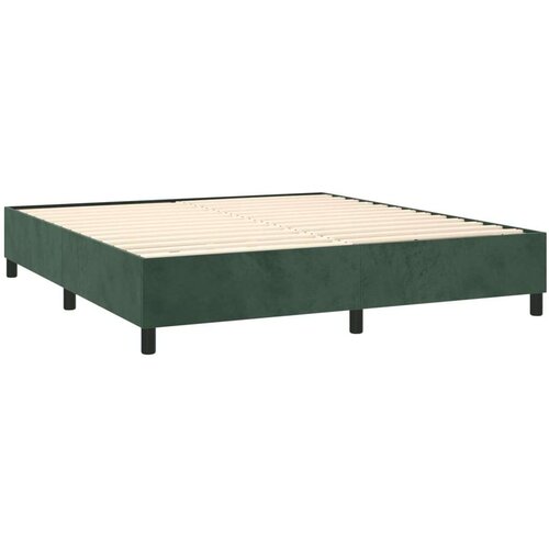 vidaXL Box spring postelja z vzmetnico temno zelena 160x200 Cene