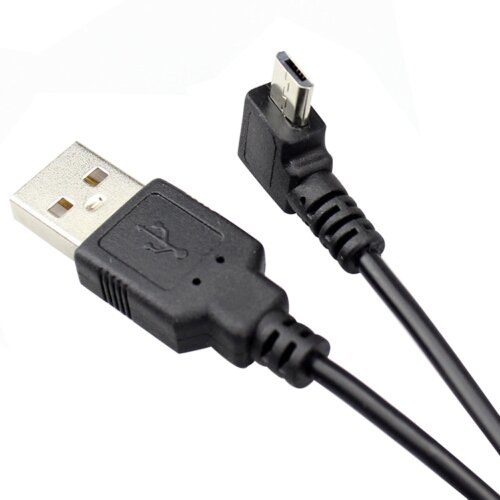 Fast Asia usb 2.0 kabl (muški) na micro 5pina (muški) pod uglom za power bank 15cm crni Slike