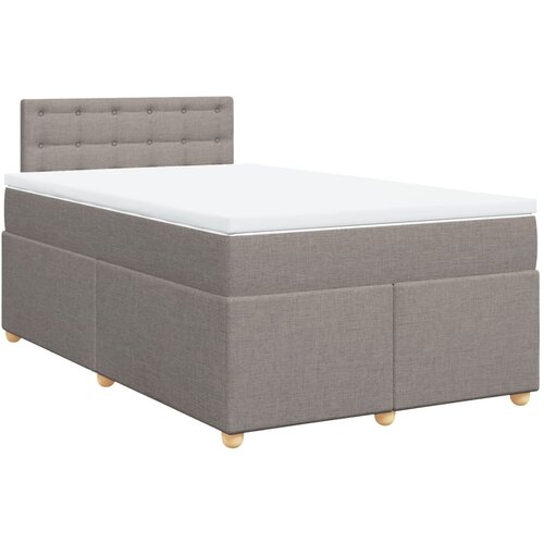 VidaXL Krevet s oprugama i madracem smeđesivi 120 x 200 cm od tkanine Slike