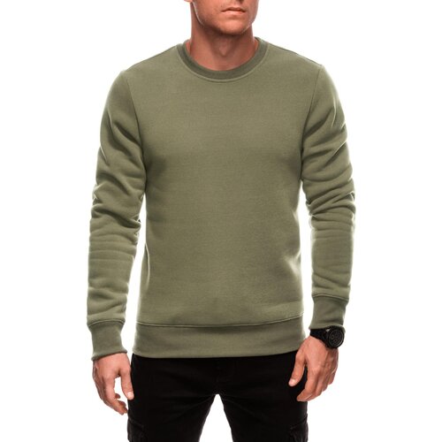 Edoti BASIC men's uniform round neck sweatshirt - dark olive green Cijene