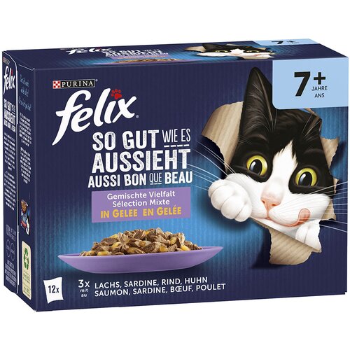 Felix Senior Fantastic "So gut wie es aussieht" - Govedina, piščanec, sardele, losos 48 x 85 g Cene