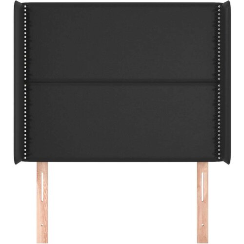  Uzglavlje s u&amp;scaron;ima crni 93x16x118/128 cm od umjetne kože Slike