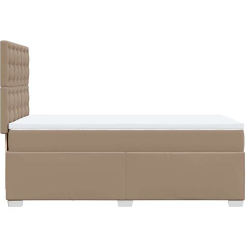 VidaXL Krevet s oprugama i madrac cappuccino 100x200cm od umjetne kože Slike