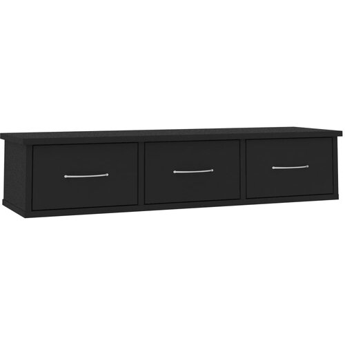 Maison Chic Stenska polica - Viseča Polica s predali črna 88x26x18,5 cm inženirski les, (21793948) Cene
