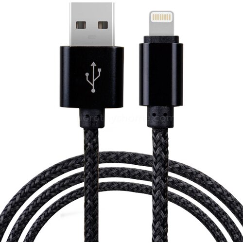  USB data kabel (2m, Lightning na USB-A, pleteni/najlon, crni) Cijene