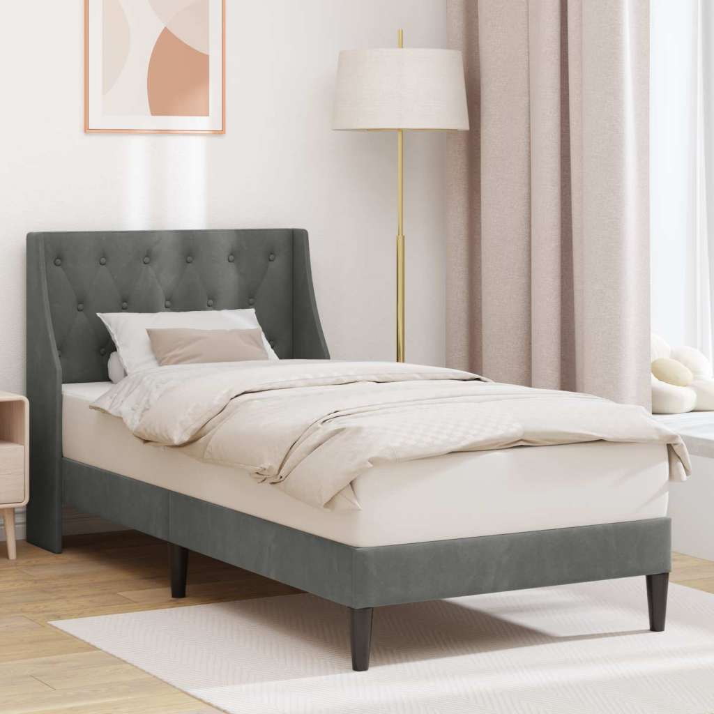  Okvir za krevet Tamno siva 90 x 190 cm Baršun - Tamno siva 90 x 190 cm Cene