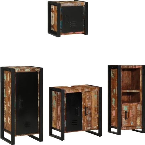 vidaXL Set namještaja za kupaonicu 4 pcs Čvrsto reciklirano drvo Cijene