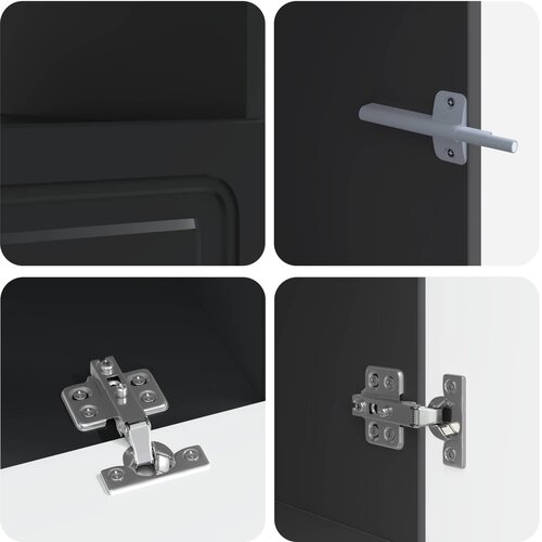  LED TV kabinet UTRECHT 3 kom. Crna Konstruirano drvo 81 x 35 x 40 cm Slike